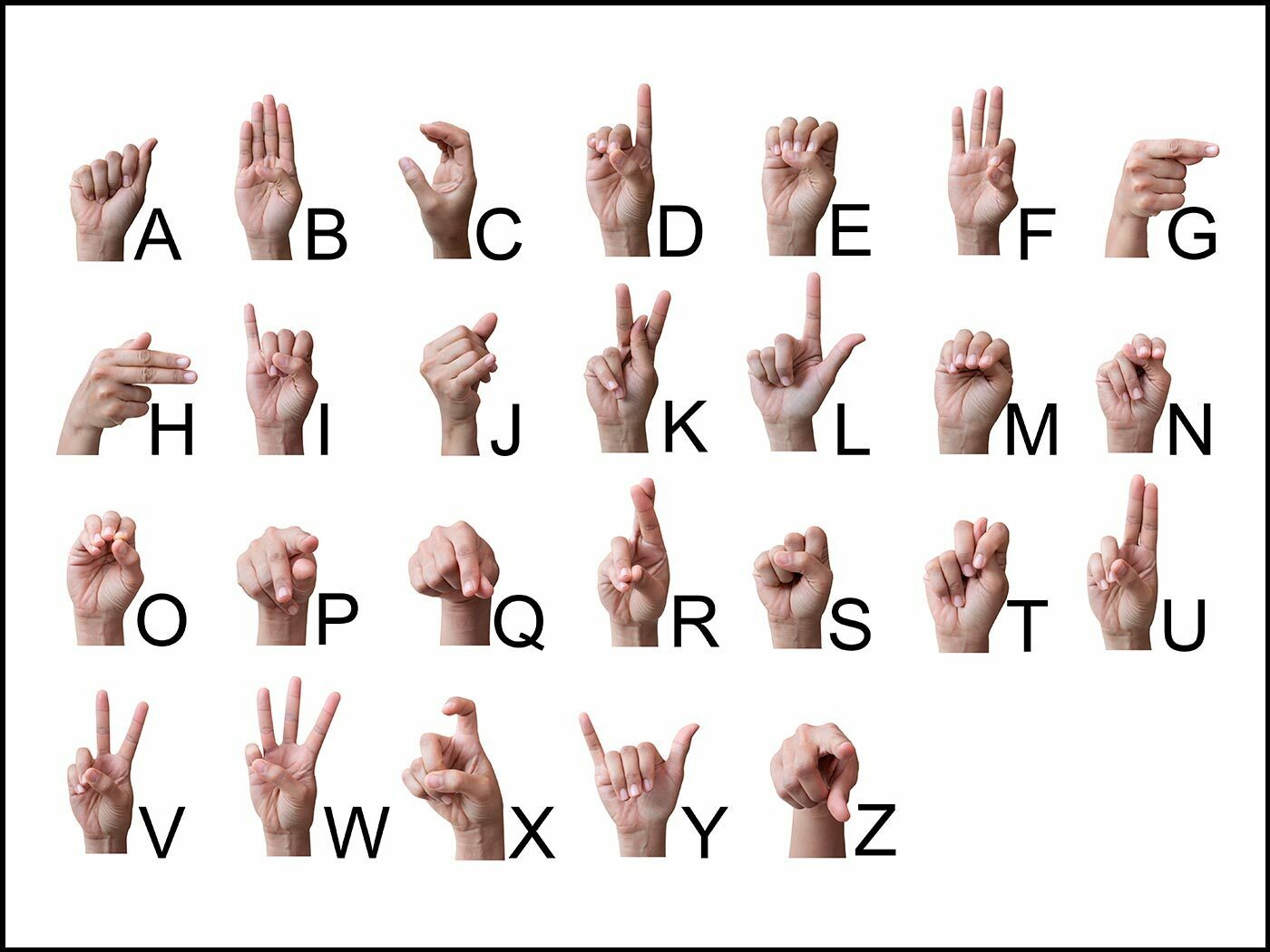 Alphabets in American Sign Language (ASL)