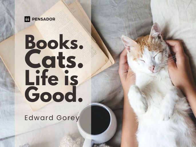 Books. Cats. Life is Good.  Edward Gorey