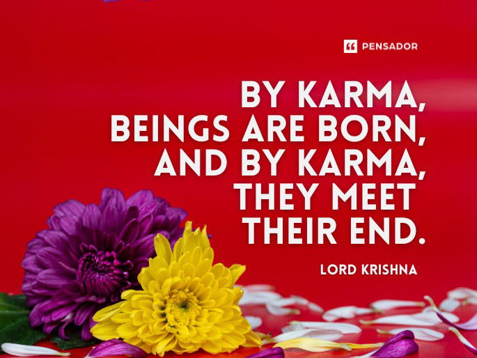 By karma, beings are born, and by karma, they meet their end  Lord Krishna