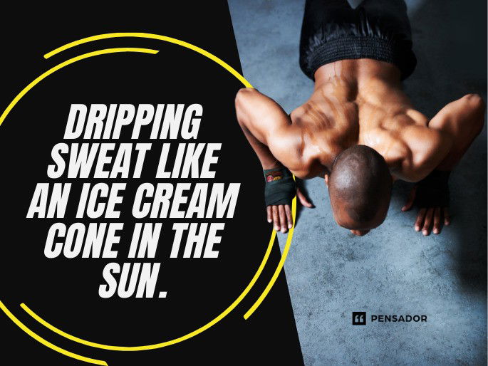 Dripping sweat like an ice cream cone in the sun. 🍦💦