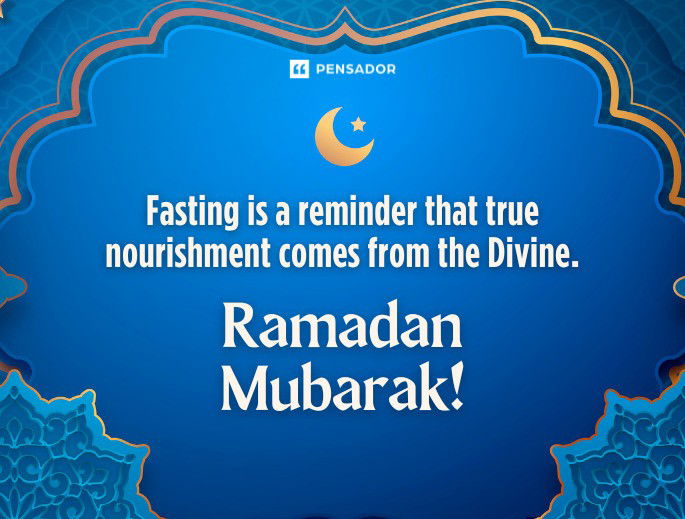 Fasting is a reminder that true nourishment comes from the Divine. Ramadan Mubarak!