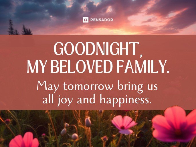 Goodnight, my beloved family. May tomorrow bring us all joy and happiness.