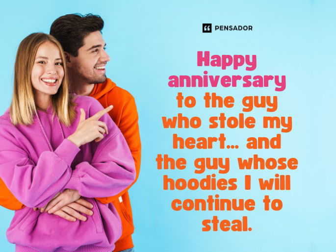 Happy anniversary to the guy who stole my heart… and the guy whose hoodies I will continue to steal.