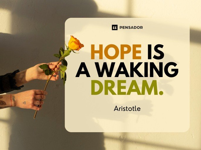 Hope is a waking dream. -Aristotle