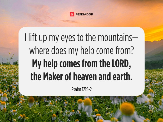 I lift up my eyes to the mountains—where does my help come from? My help comes from the LORD, the Maker of heaven and earth.  Psalm 121:1-2