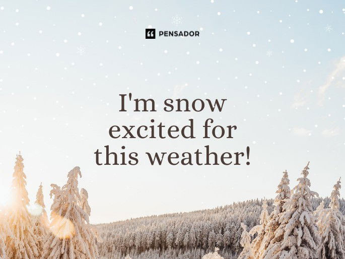 I‘m snow excited for this weather!