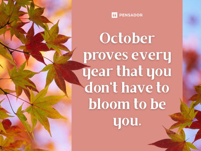 October proves every year that you don‘t have to bloom to be you. .