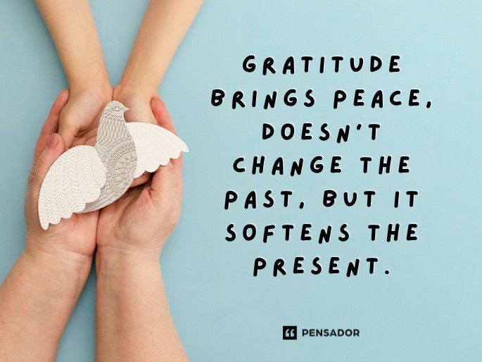 Gratitude brings peace, doesn‘t change the past, but it softens the present.