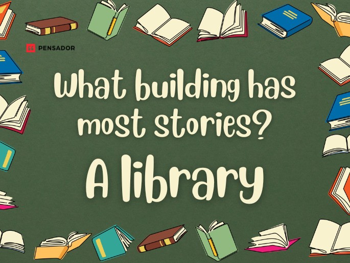 Question: What building has most stories? Answer: A library