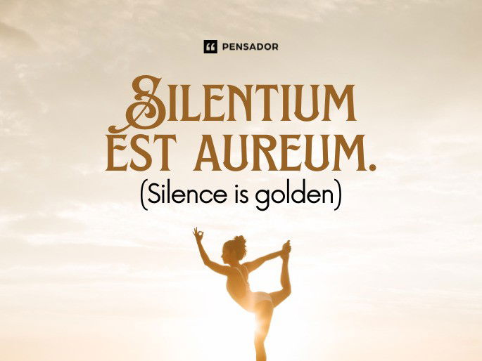 Silentium est aureum.  (Silence is golden)