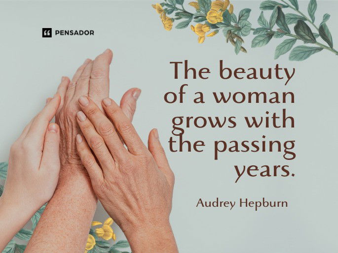 The beauty of a woman grows with the passing years.  Audrey Hepburn