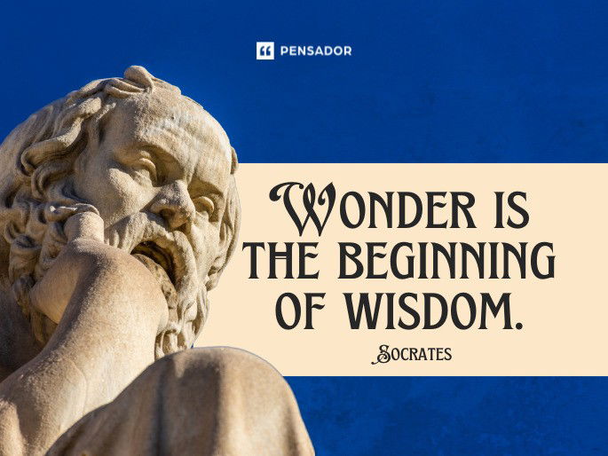 Wonder is the beginning of wisdom.  Socrates