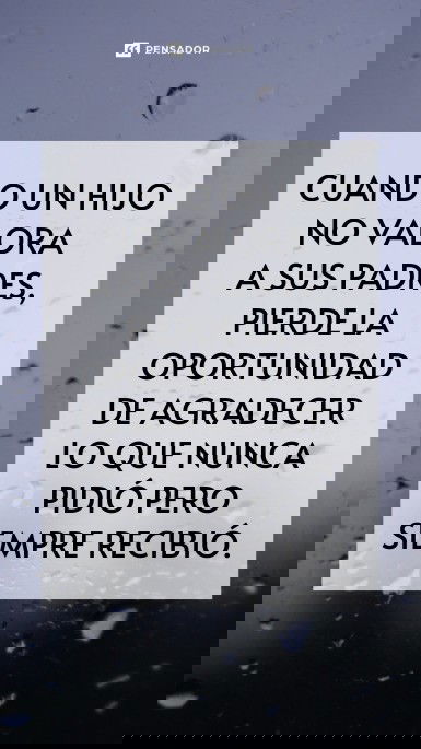 cuando un hijo no valora