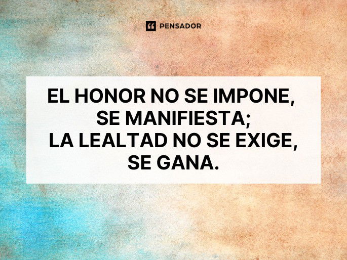 el honor no