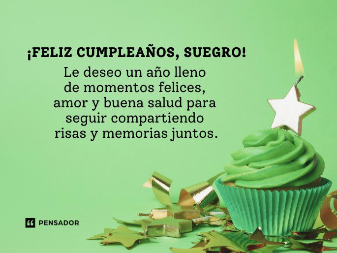 feliz cumpleaños suegro le