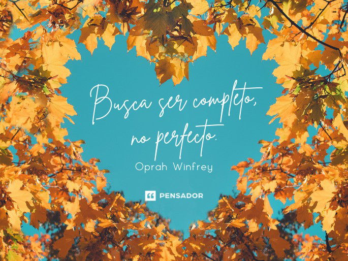 Busca ser completo, no perfecto.  Oprah Winfrey
