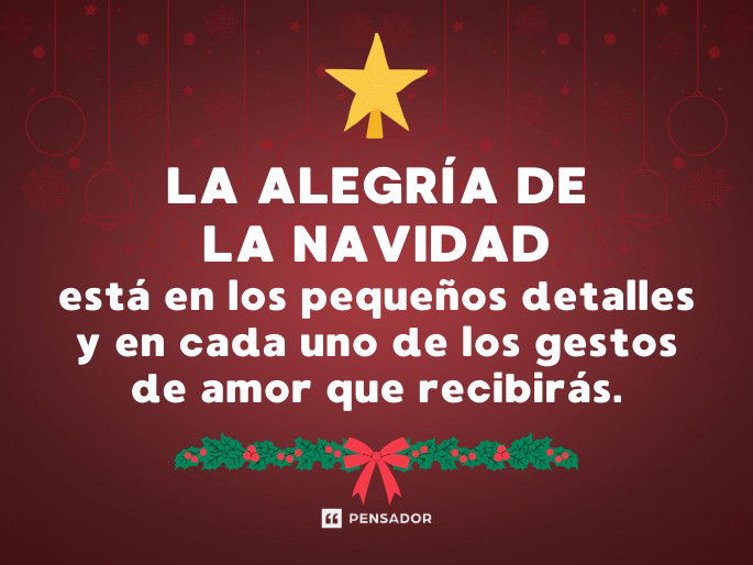 La alegría de la Navidad está en los pequeños detalles y en cada uno de los gestos de amor que recibirás.