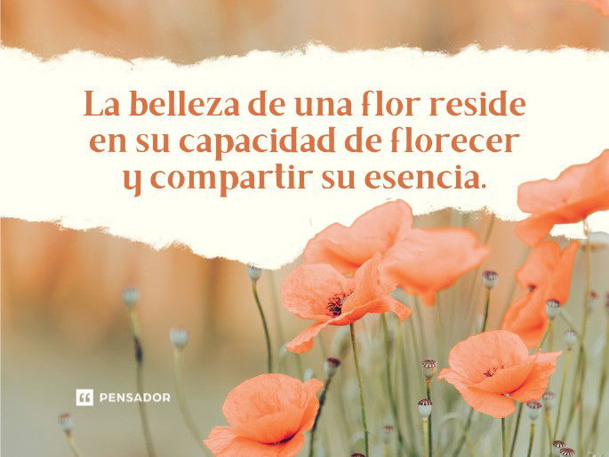 La belleza de una flor reside en su capacidad de florecer y compartir su esencia.