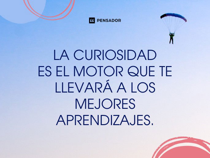 La curiosidad es el motor que te llevará a los mejores aprendizajes.