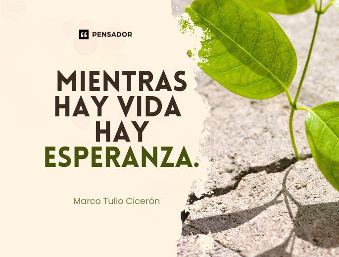 Mientras hay vida hay esperanza. Marco Tulio Cicerón