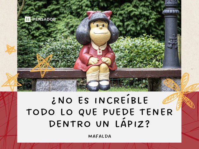 ¿No es increíble todo lo que puede tener dentro un lápiz? Mafalda