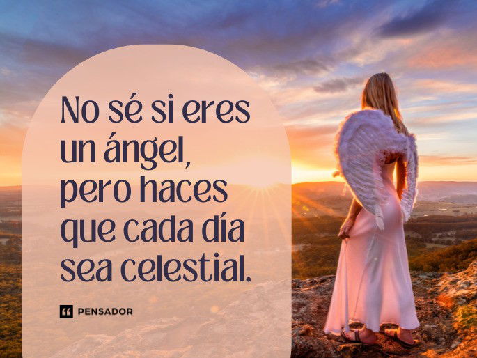 No sé si eres un ángel, pero haces que cada día sea celestial.