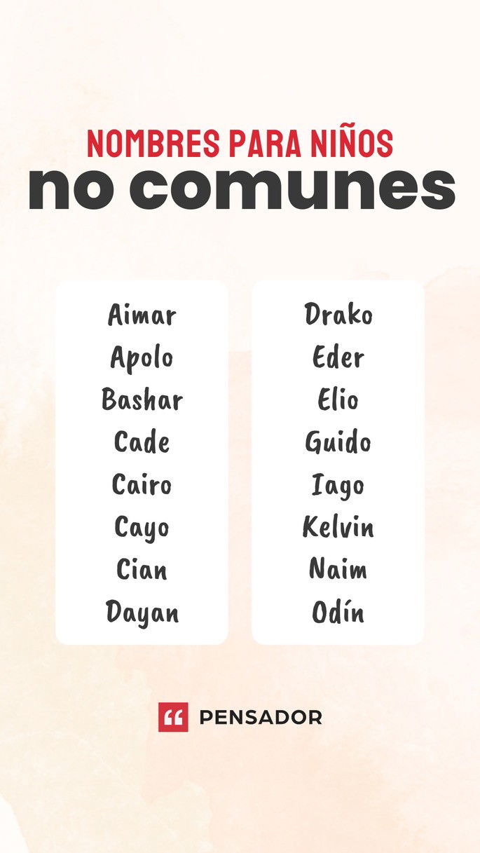 nombres no comunes
