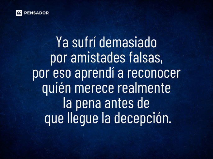 ya sufrí demasiado por