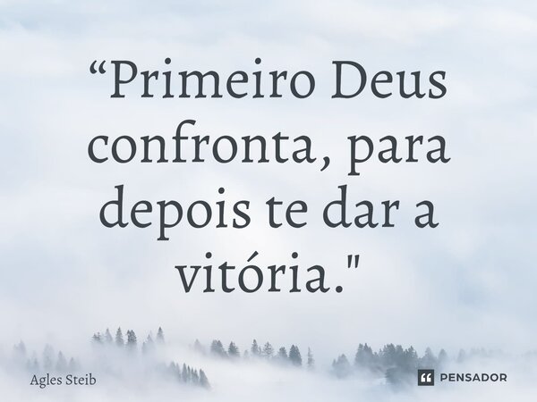 ⁠“Primeiro Deus confronta, para depois te dar a vitória."... Frase de Agles Steib.