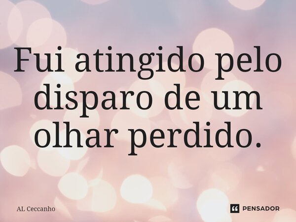 ⁠Fui atingido pelo disparo de um olhar perdido.... Frase de AL Ceccanho.