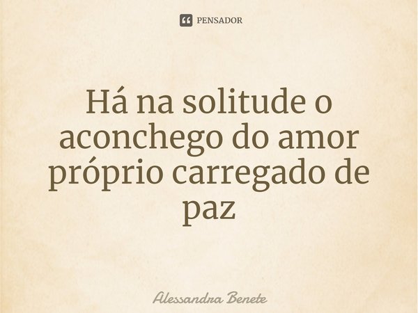 ⁠Há na solitude o aconchego do amor próprio carregado de paz... Frase de Alessandra Benete.