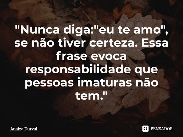 Nunca Diga Eu Te Anaíza Durval Pensador 3517