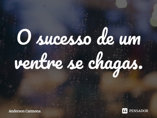 ⁠O sucesso de um ventre se chagas.... Frase de Anderson Carmona.