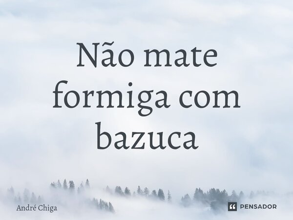 ⁠Não mate formiga com bazuca... Frase de andre chiga.