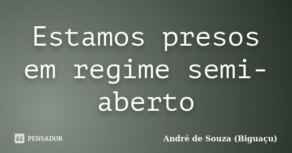 Estamos presos em regime semi-aberto... Frase de André de Souza (Biguaçu).