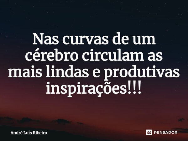 ⁠Nas curvas de um cérebro circulam as mais lindas e produtivas inspirações!!!... Frase de André Luís Ribeiro.