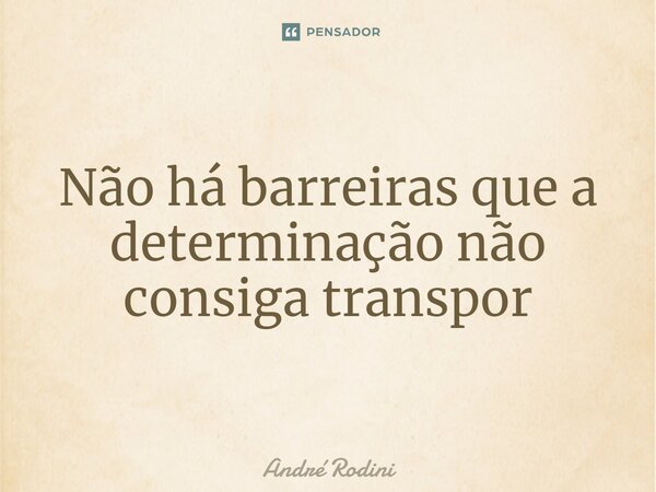 ⁠Não há barreiras que a determinação não consiga transpor... Frase de André Rodini.
