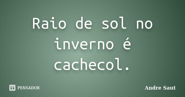 Raio de sol no inverno é cachecol.... Frase de André Saut.