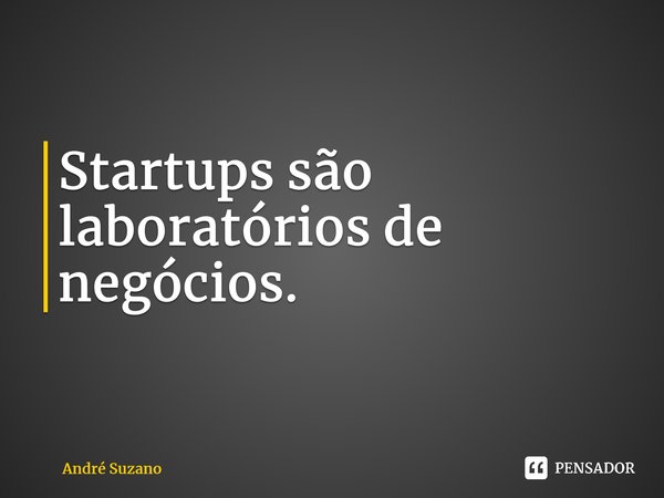 ⁠Startups são laboratórios de negócios.... Frase de André Suzano.