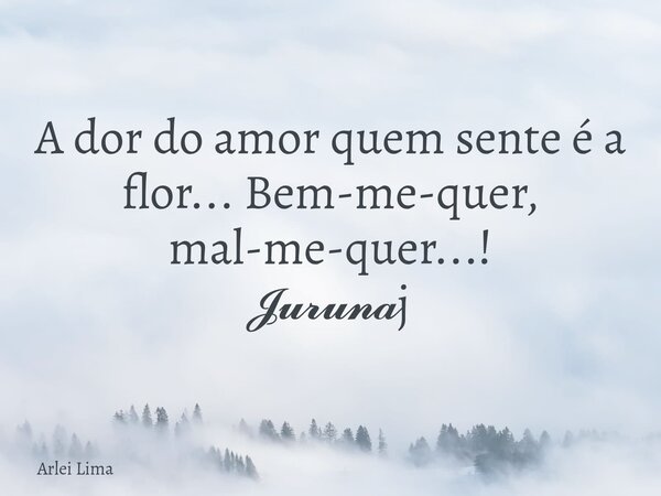 A dor do amor quem sente é a flor... Bem-me-quer, mal-me-quer...! 𝓙𝓾𝓻𝓾𝓷𝓪j... Frase de Arlei Lima.