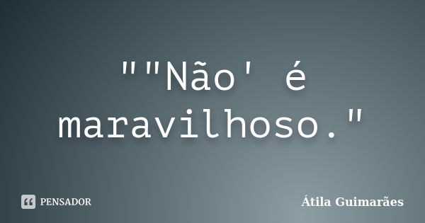 ""Não' é maravilhoso."... Frase de Átila Guimarães.