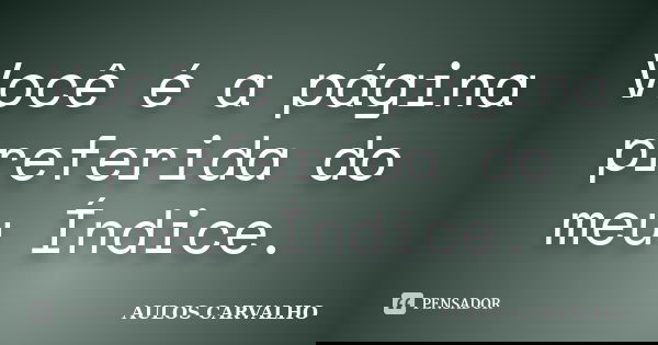 Você é a página preferida do meu Índice.... Frase de Aulos Carvalho.
