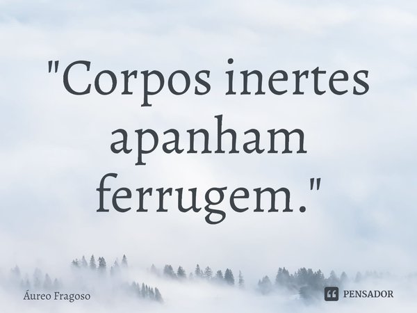 ⁠"Corpos inertes apanham ferrugem."... Frase de Áureo Fragoso.