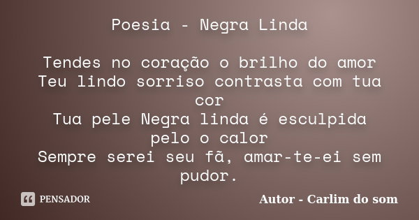 Poesia Negra Linda