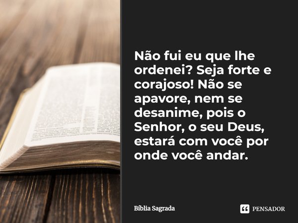 Não Fui Eu Que Lhe Ordenei Seja Forte Bíblia Sagrada Pensador 