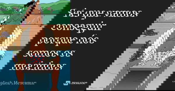 Sei que vamos conseguir porque nós somos os mocinhos... Frase de BoJack Horseman.