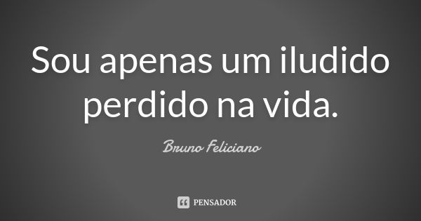 Sou apenas um iludido perdido na vida.... Frase de Bruno Feliciano.