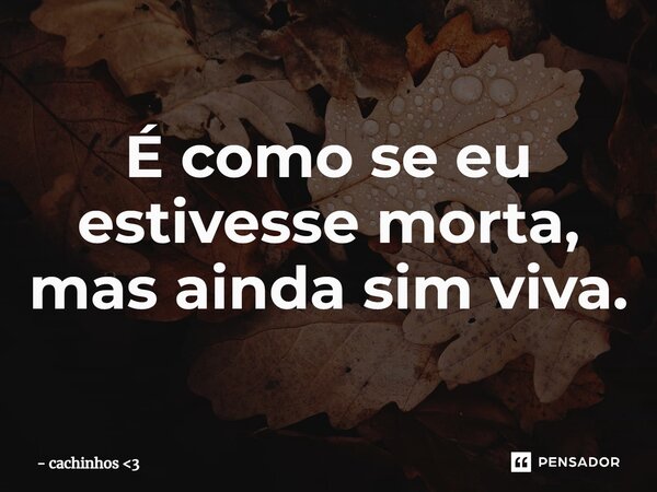 ⁠É como se eu estivesse morta, mas ainda sim viva.... Frase de cachinhos 3.