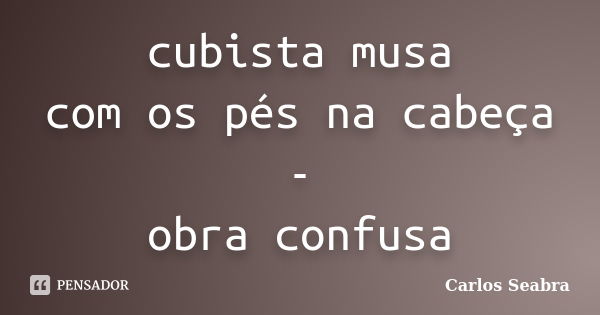 cubista musa
com os pés na cabeça -
obra confusa... Frase de Carlos Seabra.