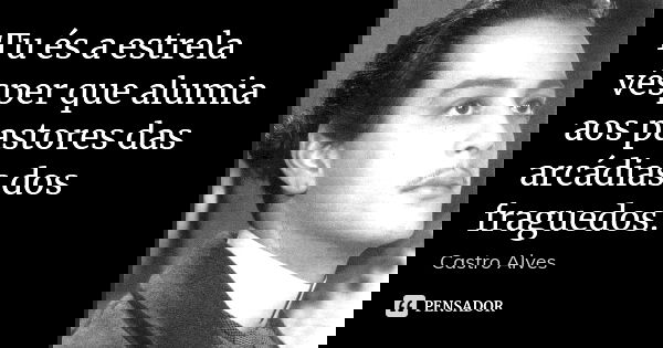 Tu és a estrela vésper que alumia aos pastores das arcádias dos fraguedos.... Frase de Castro Alves.